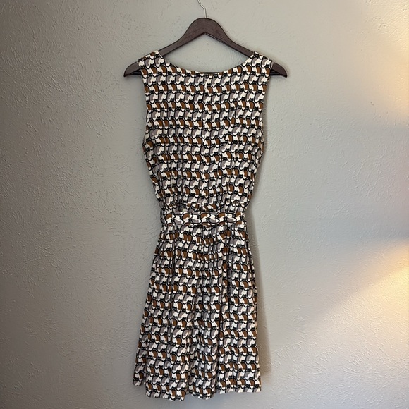 People Tree Abstract Cat Sleeveless Patterned Dress - Picture 7 of 7